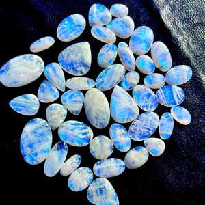 Arc-en-ciel Moonstone Gemstone Lot Cabochons pour Bagues Boucles D'oreilles Bijoux - Product Image 6
