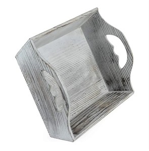 Plateaux Vintage gris rustique Plateau en bois de pin naturel avec poignées Accent décoratif de qualité supérieure pour la décoration de la maison et de la cuisine à bas prix - Product Image 5