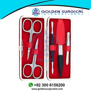 Ensemble de manucure en acier inoxydable finition satinée, instruments de pédicure rouges, prix de gros bon marché, logo personnalisé - Product Image 5