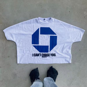 Camiseta de Alta Calidad 100% Algodón Grueso para Hombre, Estilo Urbano Personalizado, Cuello Grueso, Corte Holgado, Diseño Gráfico Tejido DTG - Product Image 5