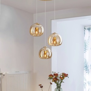 Buona qualità vetro rustico luce ciondolo decorazione cucina lampada a sospensione di lusso ristorante nordico moderno <span class=keywords><strong>lampadario</strong></span> a sfera di vetro - Product Image 4