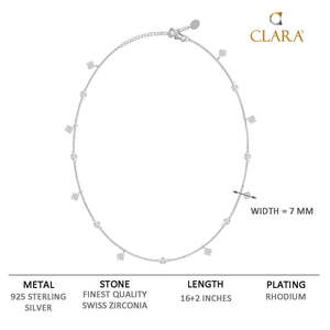 NOVAMART Fine Minimalist 925 Sterling Silver Daily Wear <b>Necklace</b> <b>Chain</b> with Crystals Wholesale Export - Product Image 6