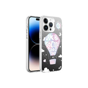 Étui rigide en argent SAFA de luxe Netzy pour iPhone 14 Pro Max, coque arrière en silicone antichoc avec design à motifs - Product Image 1