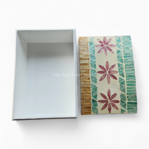 Boîte de rangement pour bijoux décorative en nacre faite à la main, incrustation de coquillages pour la décoration de la maison de luxe - Product Image 4