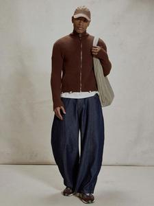 <span class=keywords><strong>Cardigan</strong></span> ample à col roulé mi-haut en tricot côtelé 100 % laine <span class=keywords><strong>marron</strong></span> <span class=keywords><strong>foncé</strong></span> pour homme, personnalisé ODM, hiver - Product Image 1