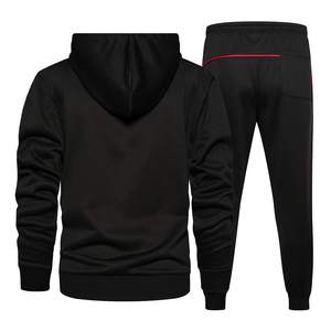 Conjunto de chándal de 2 piezas personalizado de alta calidad para hombre, traje de gimnasio con capucha y cremallera para correr - Product Image 2
