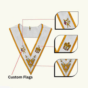 Colliers maçonniques vintage en gros, écologiques, en fil de bullion, broderie à la main, haute qualité, nouveau design, personnalisés - Product Image 3