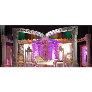 Superbe conception de papillon mariage Mandap scène chic perle blanc mariage papillon Mandap nouvellement mariage papillon Mandap - Product Image 1