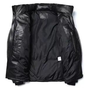 Veste en cuir à bulles pour hommes Veste en cuir classique pour hommes OEM de haute qualité, durable et design élégant pour un usage quotidien - Product Image 2