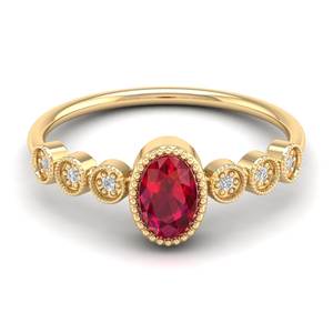 Anillos de Compromiso de Plata de Ley 925 con Moissanita al Por Mayor REYES, Corte Ovalado, 0.5 Quilates, Joyería con Piedras Preciosas de Rubí para Mujer - Product Image 1