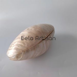 High Profile Best Quality Womens <b>White</b> Glitter Rhinestone Resin Mother of Pearl Resin <b>Clutch</b>: Bronze Evening <b>Bag</b> with Gold Chain - Product Image 4