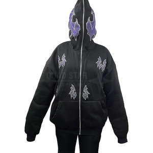 Bon marché OEM Service Vêtements pour hommes Sweats à capuche en strass de grande taille Conception sur mesure Sweats à capuche en strass pour hommes - Product Image 3