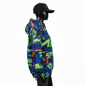 Chaqueta Cortavientos Premium para Mujer, 130 GSM, Poliéster, con Estampado Gráfico Multicolor y Logotipo Personalizado por Sublimación - Product Image 3