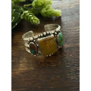 Bobby Johnson Royston Turquoise & Sterling <b>Silver</b> Fashion <b>Cuff</b> <b>Bracelet</b> - Product Image 4
