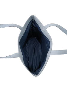 Bolso de mano ecológico resistente al agua para mujer, poliéster reciclado azul cielo, Asa de moda, diseño abierto Simple, portátil, ligero - Product Image 5