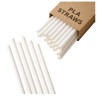 Pailles à boire droites en PLA biodégradables avec logo personnalisé, pailles jetables écologiques pour bar et fête