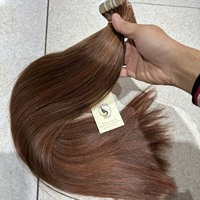 Cinta de cabello humano RUSO EUROPEO personalizada, extensión Ins, pelo virgen crudo, hueso recto, rojo oscuro, cobre, colores-Wave Curl Afro