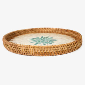 Bandeja para servir de ratán artesanal con patrón elegante de moda, perfecta para Decoración de mesa de café, aperitivos y bebidas - Product Image 3