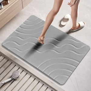 Tapete de Baño de <span class=keywords><strong>Piedra</strong></span> de Diatomita Absorbente de Secado Rápido, Alfombra Antideslizante Tallada de Tierra de Diatomeas para Piso de Baño, Inodoro y Puerta de Entrada - Product Image 3