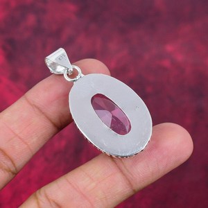 Pendentif en topaze blanche, argent sterling, style vintage artisanal, 1,5 pouce, cadeau de bijoux pour femmes, élégant - Product Image 3