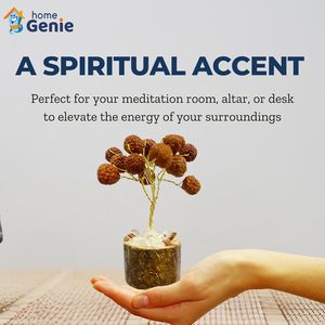 บ้าน Genie rudraksha พลอยต้นไม้เงินต้นไม้พลังงานทางจิตวิญญาณสำหรับความเจริญรุ่งเรืองบวกตกแต่งบ้านพลาสติกสำหรับวันเกิด - Product Image 4
