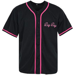 Prix de gros T-shirt boutonné à manches courtes en jersey de baseball imprimé de qualité supérieure pour hommes, couleur personnalisée, confortable - Product Image 2