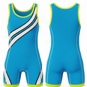 Dernier modèle de maillot de lutte sans bretelles à fermeture à pression en polyester et élasthanne, séchage rapide, respirant, confortable, vente en gros - Product Image 1