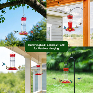 <span class=keywords><strong>Comedero</strong></span> para Colibríes de Tubo Recto Reutilizable de Plástico, <span class=keywords><strong>Comedero</strong></span> para Pájaros Suspendido para Jardín Exterior, Anti-Hormigas y Abejas - Product Image 6