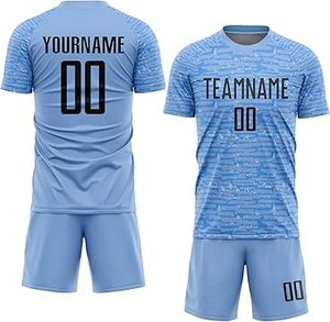 ชุดฟุตบอลเยาวชน3D ลายจุดแบบซับเหงื่อกางเกงขาสั้นขนาด2-12Y คอลูกเรือระบายอากาศสำหรับเด็กผู้ชาย - Product Image 4