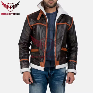 Cappotto invernale di lusso da uomo elegante giacca in vera pelle e pelliccia di alta qualità capispalla da <span class=keywords><strong>Jack</strong></span> unico - Product Image 2