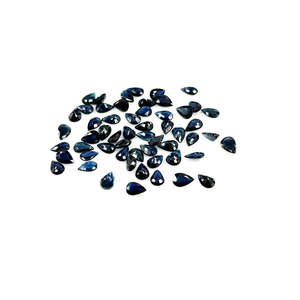 Zafiro Azul Natural Sin Tratar, Gema Suelta Calibrada en Forma de Pera 3x5mm y 6x4mm, Material de Ópalo y Aguamarina con Corte Ovalado Facetado - Product Image 1