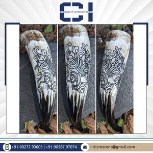 Verres en verre faits à la main de superbe qualité conçus sur mesure corne à boire animale Viking naturelle polie artisanat naturel marché bas - Product Image 5