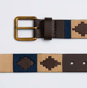 Cinturón de Cuero con Tejido para Hombre |   Cinturón Vaquero con Patrón Geométrico |   Hebilla de Latón |   Fabricante Mayorista OEM |   Divine International - Product Image 3