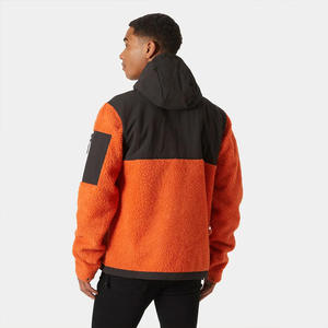 OEM personalizado cremallera polar chaqueta de invierno cálido más tamaño bordado Shearling polar Sherpa chaqueta para hombre - Product Image 5