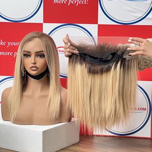 Calidad de lujo vietnamita 13x6 hueso recto para Frontal de encaje listo para enviar cabello virgen con pelucas humanas de parte media - Product Image 2