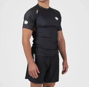 Edge Force Sportswear Compression MMA Shirt Breathable 2025 100% Polyester UPF50+ Short Sleeves Anti-UV <b>Rashguard</b> Eco-Friendly - Product Image 1