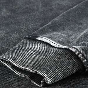 Acid Wash 500 GSM Slim Fit Hoodie Hommes Acide Lavé Recadrée Ourlet Brut Logo Personnalisé Sweat À Capuche Disponible Sur Le Marché Pour Adulte - Product Image 5