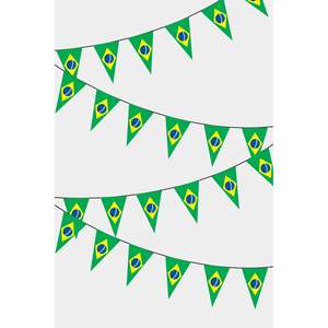 Guirlande de fanions triangulaires brésiliens en toile de jute pour la Fête des Pères, la rentrée scolaire, la remise des diplômes, Noël, Halloween, le Nouvel An, Pâques, la Saint-Valentin - Product Image 1