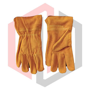 Brown Leather Heated Fire Resistant Tear-Resistant Grain Texture Firefighting <b>Gloves</b> Silicone-free Powder-free 14 Inch - Product Image 1