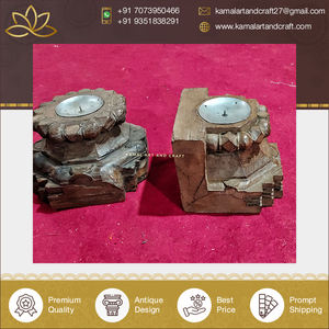 Gran oferta Kamal Art Craft clásico antiguo hierro de madera hecho a mano candelabro exclusivo diseño cónico acabado mate hogar - Product Image 2