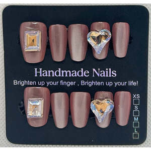 Peach Elegance Large Artificial Fingernails - Product Image 1