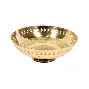 Bol à fruits en laiton fait main, métal poli, marbre, logo personnalisé, design oriental, bol de service durable pour salades et mariages - Product Image 1