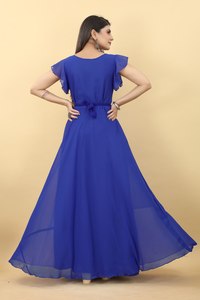 Vestido Anarkali tradicional indio y pakistaní más vendido, Georgette Vestido largo de diseñador, drapeado para adultos, precio al por mayor - Product Image 3