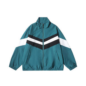 Veste de survêtement rétro en nylon avec logo brodé personnalisé, fermeture éclair, veste softshell vierge, coupe-vent, veste légère pour homme - Product Image 6