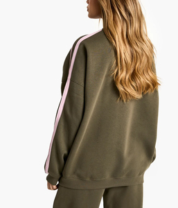 Sweat-shirt pour femme en molleton long tricoté confortable, avec un mélange de coton respirant et lisse, design ample et fluide, écologique - Product Image 3