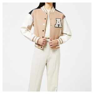 Veste universitaire de baseball en cuir de base personnalisée pour hommes, vêtements d'extérieur à col montant avec design Letterman, nouvelle tenue bombardier de base - Product Image 3