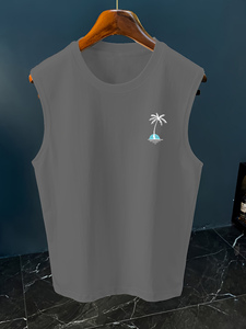 Camiseta sin mangas personalizada verano informal transpirable de secado rápido hombres gimnasio camiseta Stringer Muscle Fit - Product Image 3