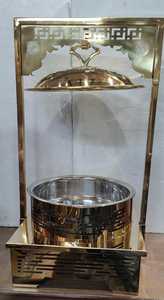 ชุดรับประทานอาหารสแตนเลสสตีลมีฝาปิดแบบแขวนทนทานดีไซน์หรูหรา9L งานศิลป์ตกแต่งทำจากสเตนเลสสตีลสีทองแบบหรูหราหรูหราอบอุ่นอาหารผีเสื้อ - Product Image 3