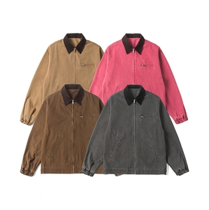 OEM Men's High Quality Winter Fashion <b>Covered</b> <b>Button</b> Breathable Quick Dry Denim Jacket Front Logo Customized High Street Style - Product Image 1