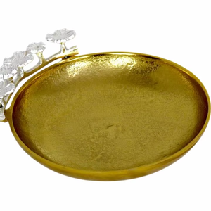 Wholesale Simple Multifunctional Round Tray <b>Set</b> Gold Metal Decorative <b>Serving</b> Round Trays Painted Finish for Ramadan Gifting - Product Image 1